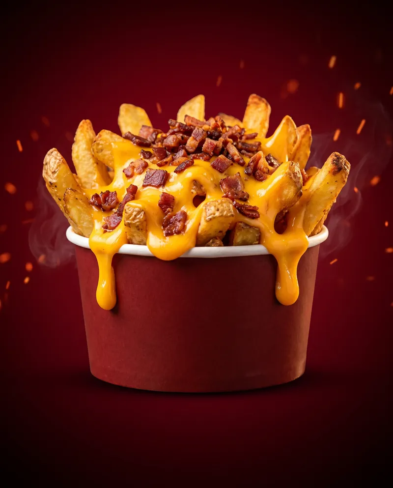 Batata rústica com cheddar e bacon